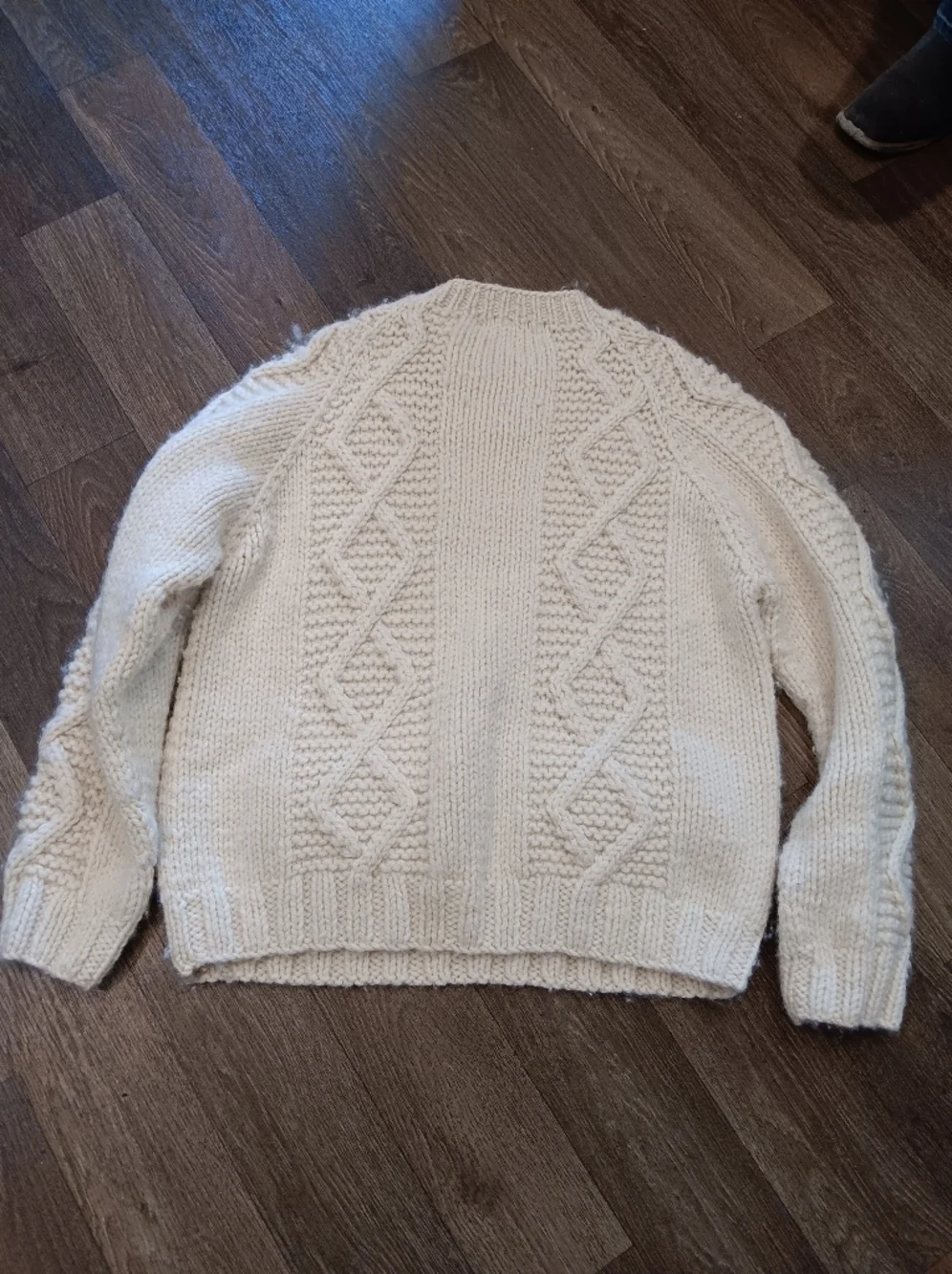 Polo by Ralph Lauren Cream Cable-Knit Crewneck Sweater 100%wool Vintage 90s